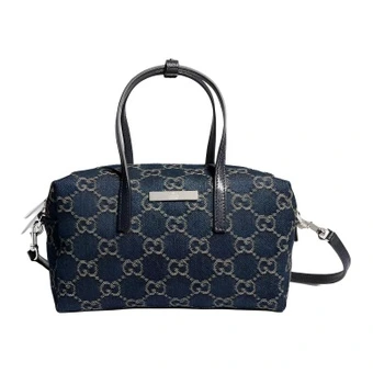 Сумка GUCCI Boston из денима унисекс, маленькая, темно-синяя | Китай.рф