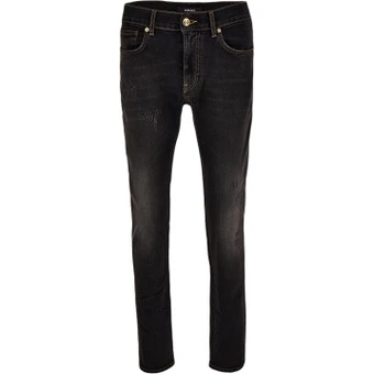 Мужские джинсы VERSACE Jeans прямого кроя Черные | Китай.рф