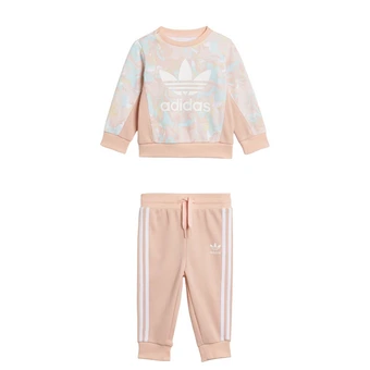 Повседневный спортивный костюм Adidas Originals CREW SET розовый для малышей | Китай.рф