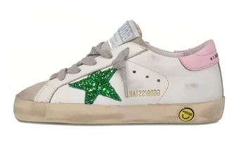 Детские низкие скейтерские кроссовки Golden Goose Super-Star белые | Китай.рф