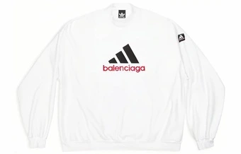 Balenciaga x Adidas худи мужское оверсайз белое с принтом | Китай.рф