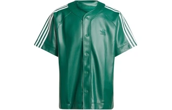 adidas originals Рубашка бейсбольная из искусственной кожи Adicolor 3-Stripes зеленая | Китай.рф