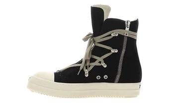 Rick Owens DRKSHDW Кроссовки высокие на шнуровке, черно-белые | Китай.рф