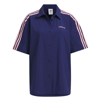 Рубашка Adidas Woven Short Sleeve Shirt женская темно-синяя | Китай.рф