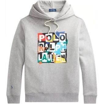 Толстовка Polo Ralph Lauren SS22 с капюшоном, с подкладкой из флиса, унисекс, серая | Китай.рф