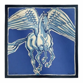 Женский шелковый шарф HERMES из тутового шелка, цвет Marine Blue/Indigo/Cream | Китай.рф