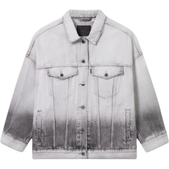 Джинсовая куртка Levi's женская серая свободного кроя | Китай.рф