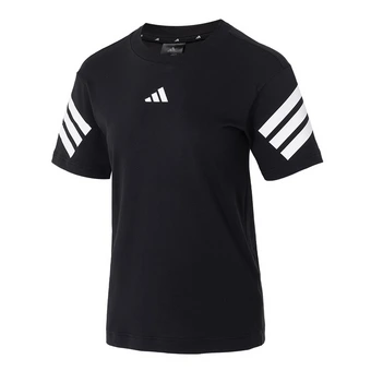 Футболка Adidas женская черная с круглым вырезом из коллекции «Спорт и Стиль» | Китай.рф