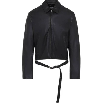 Кожаная куртка Acne Studios с пряжкой на талии | Китай.рф