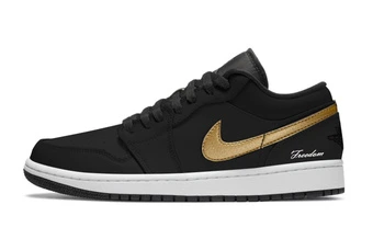 Кроссовки Jordan Air Jordan 1 Черный Воин низкие винтажные мужские черно-золотые | Китай.рф