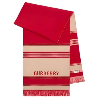 Вязаный шарф Burberry из шерсти, женский, ярко-красный | Китай.рф