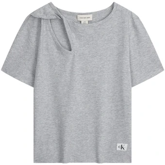 Футболка Calvin Klein Jeans с вырезами и узлом, облегающая, женская | Китай.рф