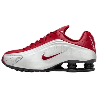 Кроссовки Nike Shox R4 для бега мужские, серебристые с красным | Китай.рф