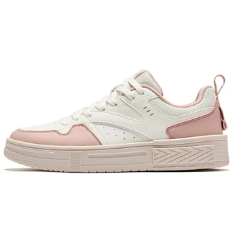 Женские кеды Erke Slip Resistant Abrasion Resistant Low top Skateboard Shoes белые с розовым | Китай.рф