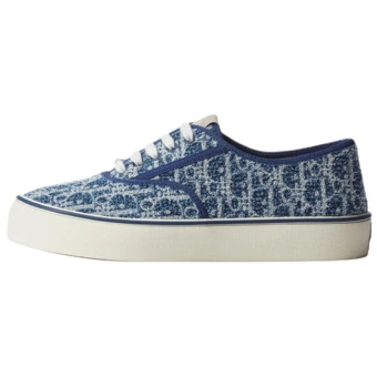 Кеды DIOR OBLIQUE Canvas Shoes Men's Low Top Blue | Китай.рф