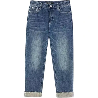 Джинсы KARL LAGERFELD Women's Blue Moderate Straight Fit | Китай.рф