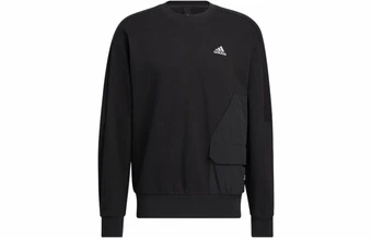 Мужская черная толстовка Adidas с круглым вырезом и принтом логотипа | Китай.рф
