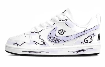 Кроссовки Nike Court Borough 2 кожаные низкие для скейтбординга белые унисекс | Китай.рф