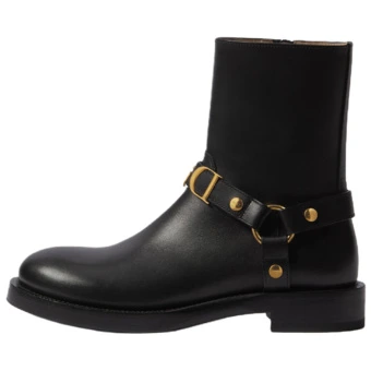 DIOR Bolt Короткие сапоги женские, черные, с металлическим логотипом, артикул KCT314VEA_S900 | Китай.рф
