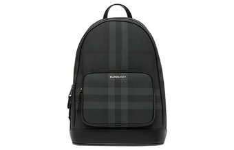 Мужской рюкзак Burberry с логотипом и клетчатым узором, темно-серый | Китай.рф