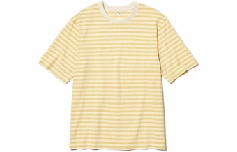 Унисекс футболка UNIQLO с круглым вырезом и полосками, желтая | Китай.рф