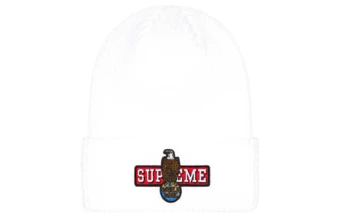 Supreme FW23 WEEK 18 EAGLE BEANIE Акриловая вязаная шапка, унисекс, белая | Китай.рф
