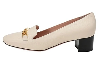 BALLY SS22 Туфли-лодочки Chunky Heel на толстом каблуке женские костяно-белые | Китай.рф