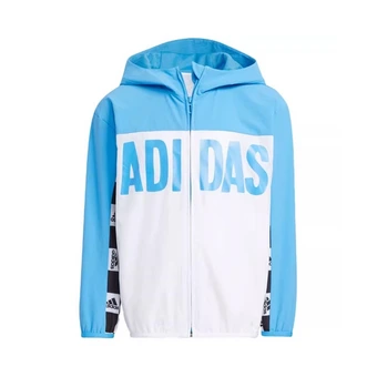 Детская куртка adidas Kids Jackets Moderate с капюшоном голубая | Китай.рф