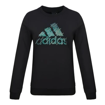 Женский черный свитшот Adidas CREW BIG BOS с трикотажными буквами | Китай.рф