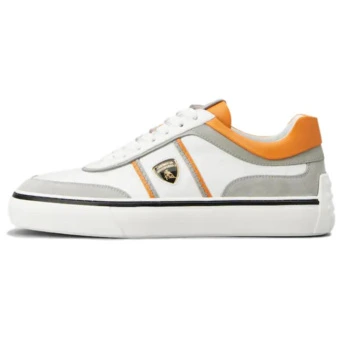 AUTOMOBILI LAMBORGHINI x TOD'S Кожаные низкие кеды для скейтборда мужские белые | Китай.рф