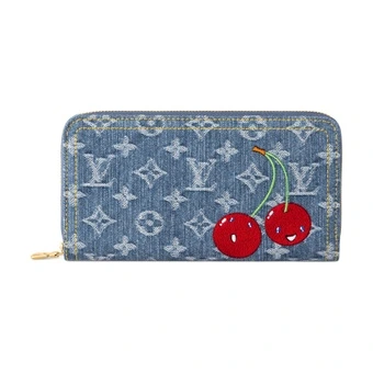 Кошелек LOUIS VUITTON X Takashi Murakami Cherry Zippy Wallet Denim Monogram | Китай.рф