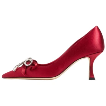 Женские туфли Jimmy Choo Auria Slim Heel 7 см, драгоценно-красные | Китай.рф