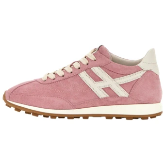 Женские низкие кроссовки Hogan Athletic из кожи и замши розового цвета | Китай.рф