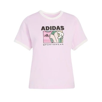 Женская футболка Adidas с круглым вырезом, розовая | Китай.рф