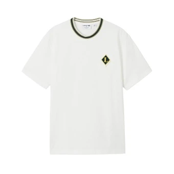 Футболка LACOSTE мужская с круглым вырезом и контрастным воротником | Китай.рф