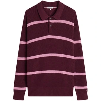 Трикотаж Tommy Hilfiger Knitwear мужской бордовый в полоску | Китай.рф