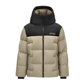 Мужской пуховик Skechers Down Jackets Men's Khaki Gray/05F0 Hooded Thickened, артикул P425M165-05F0 | Китай.рф