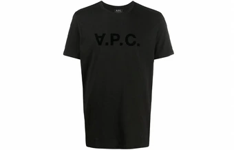 Футболка A.P.C logo с буквенным принтом однотонная мужская черная COBQXH26943-LZZ | Китай.рф