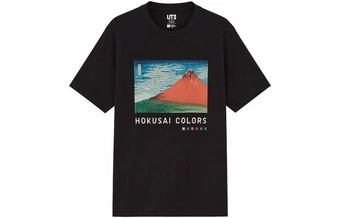 UNIQLO футболка с круглым вырезом и принтом унисекс черная | Китай.рф