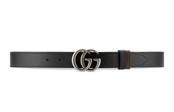 Ремень Gucci двусторонний с двойной пряжкой GG, черный/коричневый, 3 см | Китай.рф