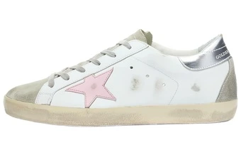 Кроссовки Golden Goose Super-Star кожаные женские розово-белые | Китай.рф