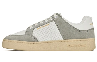 Женские низкие кроссовки SAINT LAURENT SL/61 из замши, серо-белые | Китай.рф