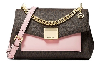 Сумка MICHAEL KORS Lita средняя женская розово-коричневая | Китай.рф