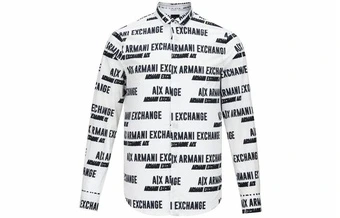 Мужская рубашка ARMANI EXCHANGE AE SS21 с логотипом | Китай.рф