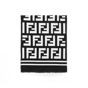 FENDI Шерстяной шарф унисекс, черный вязаный | Китай.рф