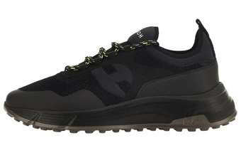 HOGAN Hyperlight Кроссовки мужские кожаные низкие на шнурках, черные HXM5630EO60Q44B999 | Китай.рф