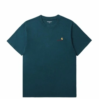 Футболка Carhartt WIP American Script Logo, мужская, зеленая | Китай.рф