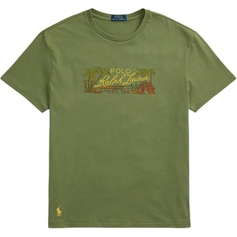 Футболка Polo Ralph Lauren Classic Version мужская зеленая | Китай.рф