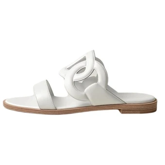 Шлепанцы HERMES Lagune Slide белые женские | Китай.рф
