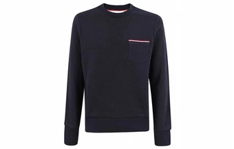 Thom Browne хлопковый рибаный свитшот мужской темно-синий | Китай.рф